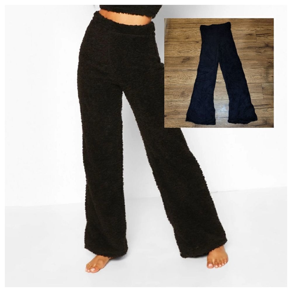 Boohoo high waist flare fluffy pants